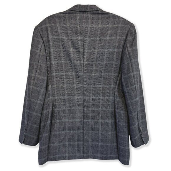 Vintage 80s Wool Plaid Blazer Hand-Tailored Maxwell’s Clothiers Jacket Academia - Picture 8 of 10
